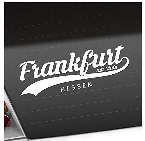 Kiwistar - Autoaufkleber - Frankfurt am Main Hessen - Weiss - 20x7cm - Aufkleber für Auto, Laptop, Fahrrad, LKW, Motorrad mehrfarbig JDM Decal Racing