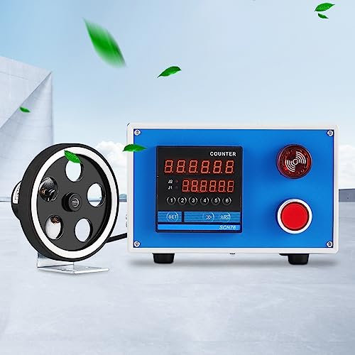 Digital Längenzähler Meterzähler mit Rotary Encoder Radrolle 0-999999 Längenmesser Zähler