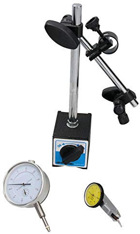 AB Tools Messuhr mit Hebel und Kolben, metrische Anzeige, magnetischer Sockel, DTI-Messgerät, Uhr