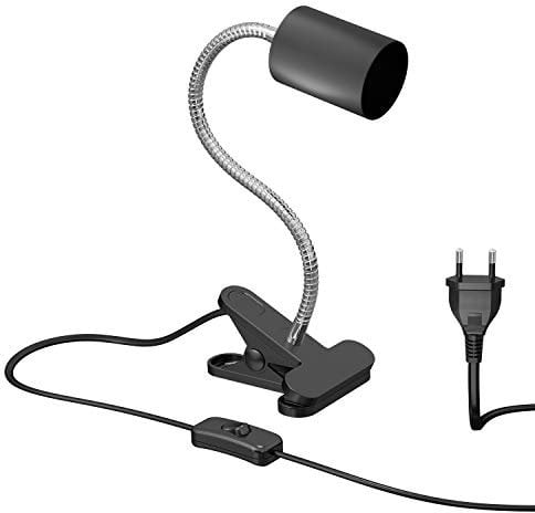 ledscom.de Klemmleuchte, Schwanenhals WAIKA, Schalter, schwarz matt, 1x GU10 max. 15W
