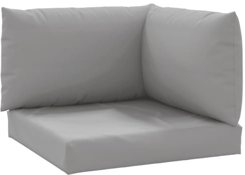 vidaXL Palettenkissen 3-TLG., Palettenauflage für Europaletten, Palettenpolster Palettensofa Outdoor Indoor, Sitzkissen Rückenkissen Seitenkissen, Grau Oxford-Gewebe