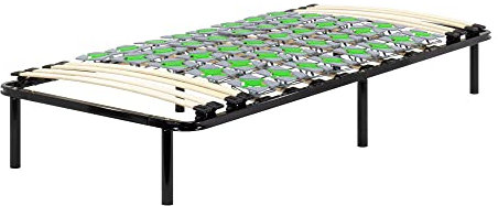 i-flair Metallbett Tellerlattenrost 90x200 cm auf Füßen, Gästebett Ergo IF56 mit Tellerfedern und Stauraum - für alle Matratzen und Betten geeignet