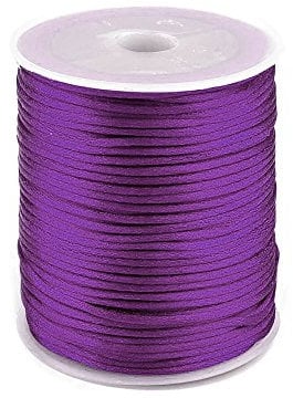 90m Satinschnur 2mm Satinkordel Schmuck-Kordel -Schnur Kumihimo Bänder, Farbwahl