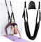 Yoga Stretching Strap, Adjustable Height Leg Stretcher Aerial Fitness Yoga Belt Gym Equipment, Basic Flexibility Training, Lower Waist Bend, Abdominal Muscles for Yoga Ballet Dance Girl Women (Black)