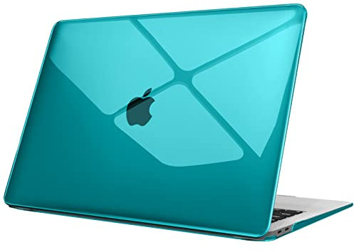 Fintie Hülle kompatibel mit MacBook Air 13 (2018-2020 Version) A2337(M1)/A2179/A1932, Ultradünne Hartschale Schutzhülle Snap Case, Dunkles Cyan