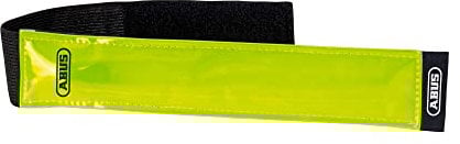 ABUS LED-Leuchtband Lumino Active Bar - wetterfestes Reflektorband mit Dauer- und Blinklicht - für Arme und Beine - Gelb/Schwarz