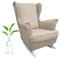 MartHome Schaukelstuhl Wohnzimmer - Relaxsessel, Schwingsessel - Stillstuhl, Schaukelstuhl - Komfortable Sessel für Schwangere Frauen, Velour Schaukelsessel, Relaxstuhl (Beige A2)