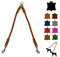 Hundeleine Doppelleine für 2 Hunde/Koppelleine Fettleder/Verbindungsleine kleine Hunde/große Hunde (55cm Breite: 12mm, Cognac)