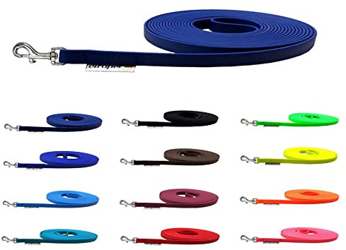 Schleppleine Biothane Hundeleine kleine Hunde 9mm 3m / 5m / 10m / 15m Hundeleine Biothane (1,50m OHNE Handschlaufe, Marineblau)
