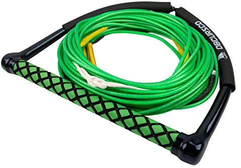 Obcursco 75ft Dyneema Wakeboard Rope, 4 Section Watersport Rope with EVA Handle for Wakeboard, Water Ski and Kneeboard
