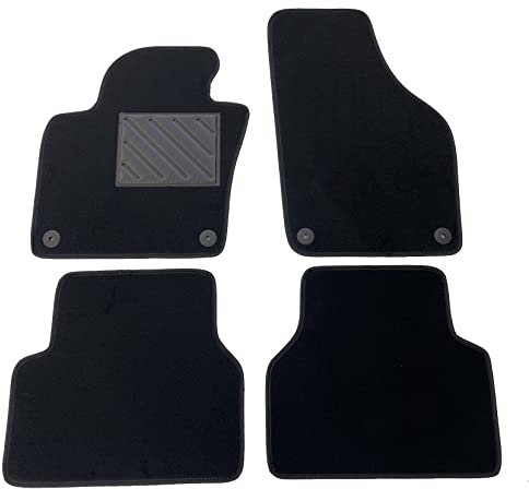 Fußmatten für VW Tiguan 5N 2007-2016 Autoteppiche auf Maße, rutschfest, verstärkter Fersenpolster aus Gummi, Ankerknöpfe