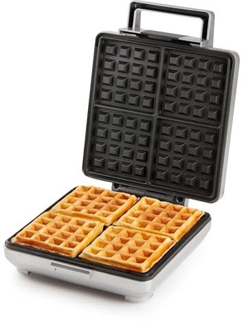 DOMO DO9250W Waffeleisen - für 4 quadratische Waffeln - 1600W - Silber