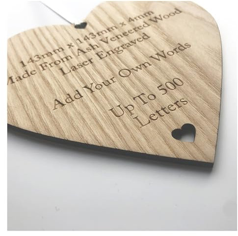 Make Your Own Plaque Sign - Personalised Wooden Heart - Add Your Own Words - Poems, Sayings, Prayers, Quotes 3MM