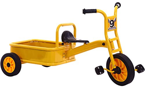 Kinder-Dreirad-Fahrrad, Doppelpedal-Frachtfahrzeug Fahrrad-Outdoor-Sport-Kinderwagen-Taxi-Dreirad Für Kinder, Geeignet Für Kindergarten 1-8 Jahre Alt,Gelb
