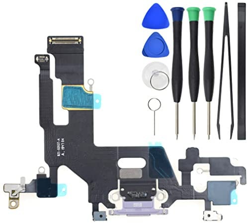 Sunrise glow USB Charging Port Jack Flex Cable Replacement for iPhone 11 with Microphone, USB 2.0 Purple