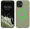 kwmobile Hülle kompatibel mit Apple iPhone 12 Mini Hülle - magnetisches Silikon Case kompatibel mit MagSafe - Cover gummiert Graugrün