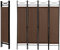 Multigot 4 Panel Room Divider, Folding Protective Screens, Movable Partition Privacy Separator for Living Room Bedroom Office (Brown)
