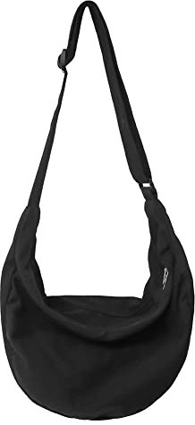 YIGEBAG Borsa a tracolla Mezzaluna Delle Donne Dumpling Bag Semplice Moda Casual Grande Capacità for le Vacanze di Weekend, Nero, 16x16x16cm