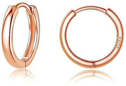 Bewenda Creolen Silber 925 Klein, 925 Sterling Silber Ohrringe Creolen, Unisex Ohrringe Kreolen für Damen Mädchen, Nickelfrei Hypoallergen Schlafen Knorpel Huggie Rund Ohrläppchen Ohrschmuck