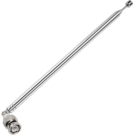 VooGenzek 100cm 7 Abschnitte Teleskopantenne Antenne, FM UKW Tragbare Radio Antenne Ersatz, Ersatz-Teleskopantenne, mit BNC Stecker, für TV-Radio DAB FM/AM-Stereoempfang