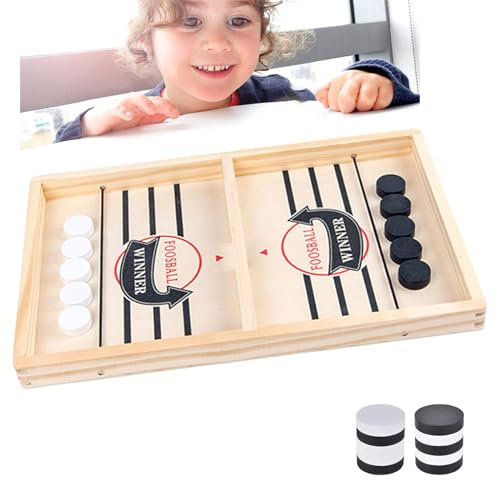 Tischfußball Gewinnerspiele, Super Winner Brettspiel, Sling Puck Spiel, Holz Hockey Brettspiel, Maphilu Spiel, Fast Sling Puck Game, Eltern-Kind-Interaktionen Lernspielzeug ab 3 Jahre
