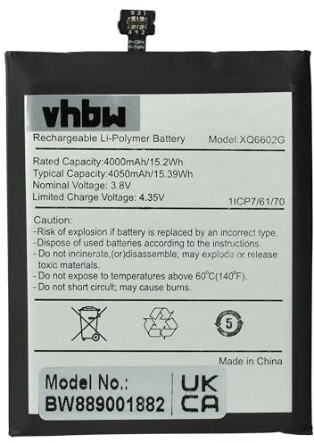 vhbw 1x Akku kompatibel mit Caterpillar Cat S62 Handy Smartphone Telefon (4000 mAh, 3,8 V, Li-Polymer)