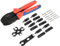 Electraline 59232 Kit pinza e connettori per pannelli fotovoltaici, pinza crimpatrice solare per cavi con sezione 2.5-4-6mm, 6 connettori completi MC4 (mascio+femmina+terminale), 2 chiavi, e borsa zip
