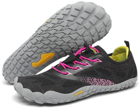 SAGUARO Chaussures Minimalistes Barefoot Homme Femme Chaussures Aquatique Respirant Antidérapant pour Trail Fitness Marche - Orteils Larges et Zéro Drop Semelles, Rouge Merlot, 39 EU