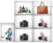 AAABOX Acryl Vitrine Transparente Stapelbar mit Tür,3 Stück 36x23x27cm Vitrinenschrank Schaukasten Selbstmontage Für Handtasche Action Figuren Spielzeug Modellautos Sammelfiguren