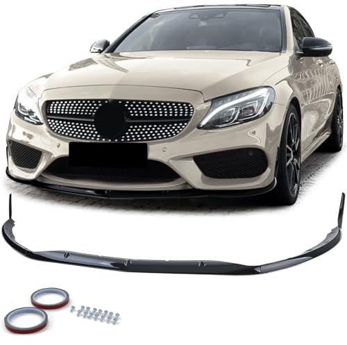 Front Spoiler Lippe Sport Look Schwarz Glanz für Mercedes C W205 S205 14-21