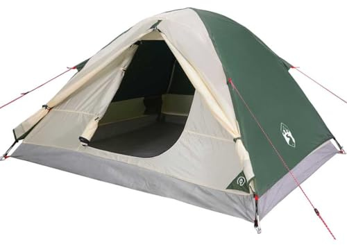vidaXL Kuppelzelt, Campingzelt für 3 Personen Wasserdicht, Outdoor Zelt mit Abnehmbarem Überzelt Insektenschutz, Trekkingzelt Leicht Tragbar, Grün