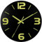 HZDHCLH 30cm Leuchtende Wanduhr Lautlos Schleichende Sekunde mit Arabisch Ziffer ohne Ticken für Dekoration Wohnzimmer, Küche, Büro, Schlafzimmer（Schwarz – 3D große Zahlen）