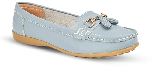 Ladies Loafers Flats Wide Leather Tassle Cushioned Casual Slip On Womens Nautical Boat Comfort Shoes