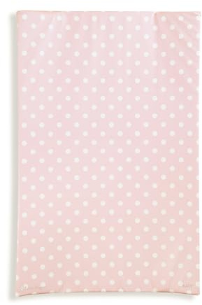 KATY Deluxe Wickelunterlage für Babys, Mädchen, wasserdicht, mit gebogenen Seiten, Rosa mit weißen Punkten