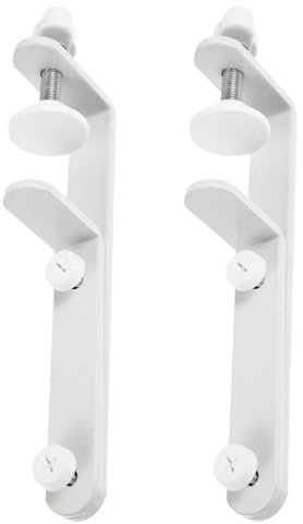 OSALADI 2pcs Pegboard Desk Bracket Pegboard Table Mount Desktop Connector Shield Holder Desk Shelf Clamp Support Pegboard Installing Tool for Garage Kitchen Home, White, S83UF8556WL50L10Z77I