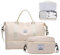 JXCTNNU Reisetasche Handgepäck Tasche Sporttasche Damen Reisetaschen Weekender Bag Wasserdicht Travel Bag mit Schulranzen Schuhfach & Nassfach für Reisen Gym Yoga (Beige)