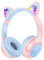 TECKNET Kids Headphones Wireless LED Lights Cat Ear,Kids Bluetooth Headphones Safe Volume 74/85/94 dBA,70H Playtime,Type-C,Bluetooth 5.3,AUX,Over-Ear Toddler Headphones Built-in Mic School/Tablet/PC