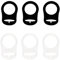 WeddHuis Anello a bottone in silicone 6 pezzi Adattatore per ciuccio (trasparente + nero)