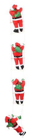 perfk Weihnachtsmann, der auf Einer Strickleiter klettert, zum Aufhängen, Weihnachtsdekoration für drinnen und draußen, Christbaumschmuck für Festivals, 25cm Vier Weihnachtsmänner