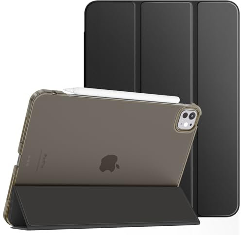 TiMOVO Funda para iPad Pro 11 Pulgadas M4 2024, Funda Delgada con Soporte para iPad Pro 11 de 5ª Generación, Carcasa Inteligente con Parte Traslúcida, Soporta Pencil Pro y Pencil(USB-C) - Negro