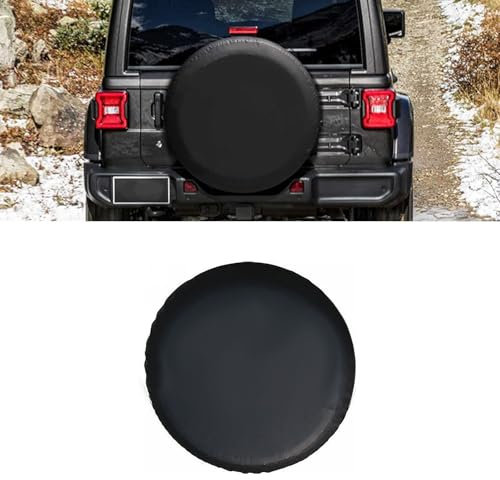 VBGURR Housse de roue de secours, étanche et anti-poussière – Housse de protection souple pour roue de secours – Accessoires de voiture (noir, 35,6 cm)