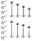 PiercingJak 16G Chirurgenstahl Lippenpiercing Labret Monroe Tragus Helix Piercings Silber Stud Ohrringe mit Kugel Zirkonia Puch In Ohrpiercing Stecker 6mm 8mm 10mm 12mm