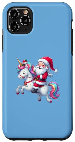 iPhone 11 Pro Max Santa Riding a Unicorn Case