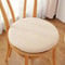 Plüsch-Stuhlkissen aus Lammwollimitat mit Reißverschluss, Winter Warm zu Halten rutschfeste Abnehmbar Waschbar Sitzkissen Rund, Stuhlauflage für Haus & Garten für Kinder und Erwachsene (Beige, 30 cm)