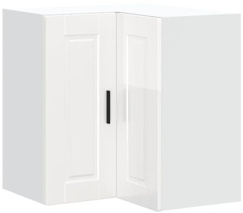 vidaXL Armoire Murale d Angle de Cuisine Porto Blanc Brillant