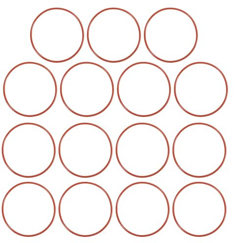 PATIKIL Joint Torique en Silicone 62mm OD 58mm ID 2mm Largeur, 15Pcs Métrique VMQ Joint d'Étanchéité de Remplacement pour la Réparation des Vannes de Compresseur de Plomberie, Rouge