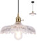 Vintage Pendant Light Shade, Clear Glass Pendant Light Shade,E27 Hanging Ceiling Lights, Crystals Pendant Lights for Kitchen Island Bedroom Hallway Study Room Coffee Bar(Bulb not Included)(Clear)