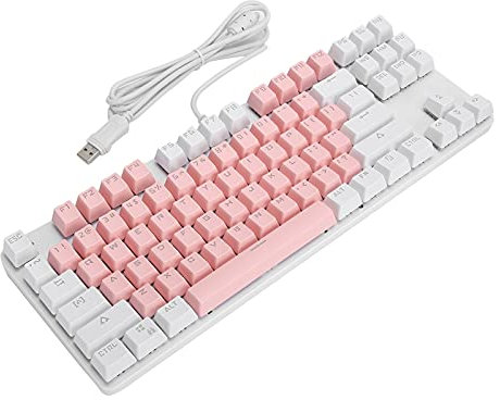 Yctze Mechanische Tastatur, USB-Kabel, mit RGB-Hintergrundbeleuchtung, 87 Tasten für Gamer und Laptops
