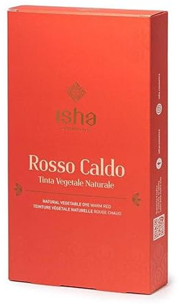 isha cosmetics - Warmes rotes Henna, 100 g, Haarfarbe für Haare, pflanzliches und natürliches Pulver