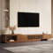 OLEYLUCKLIVE Mid-Century Modern TV-Schrank für 80+ Zoll Fernseher,Ausziehbares TV Lowboard mit Stauraum (198 cm bis 262 cm), Home Entertainment Center in Walnuss für Wohnzimmer,Schlafzimmer